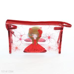 Red pvc makeup bag travel cosmetic bag