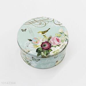 Practical Printed Round Tinplate Box Storage Box Tin Can