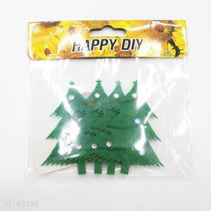 Green Christmas trees adhesive craft set/DIY non-woven decorative craft