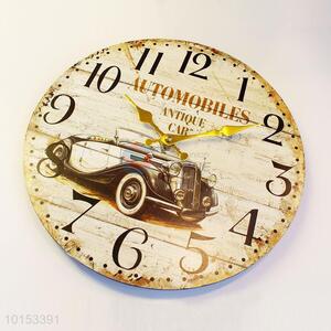 Vintage Car Pattern Living Room Wall Decorations Wall Clock