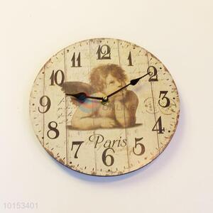 Europe Style Bedroom Decor Watch Wall Angel Pattern Wall Clock