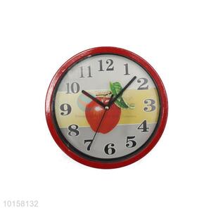 Home Decoration Fruit Printed Round Plastic Wall Clock