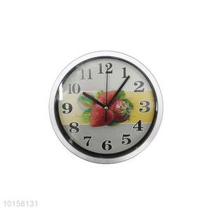 High Quality Fruit Printed Round Plastic Wall Clock