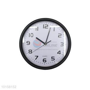 Decorative Round Plastic Black Quartz Wall Clock