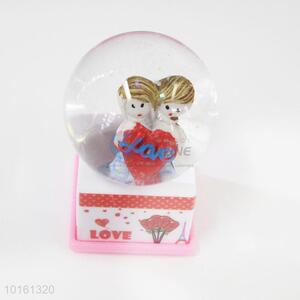 Led light lovers water snow globe