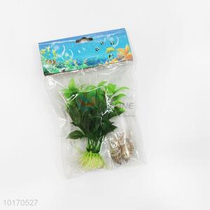 Aquarium Fish Tank Plastic Plants with Shell for Decoration