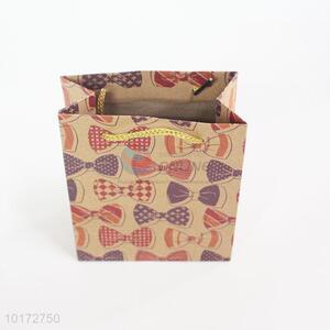 Bowknot pattern kcraft paper brown shoping bags