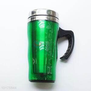 Wholesale Green Office Plastic Stainless Steel Water Bottle with Handle