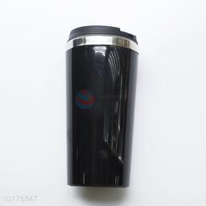 Letter Pattern Black Color Plastic Stainless Steel Water Bottle