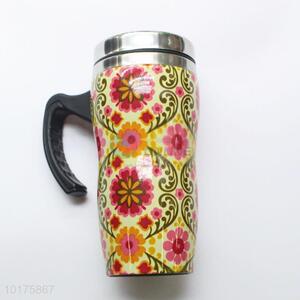 Office School Flower Printed Stainless Steel Water Bottle