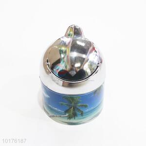 Coconut tree printed metal ashtray