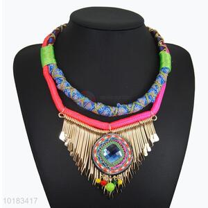 Fashion National Style Necklace with Crystal Pendant Jewelry