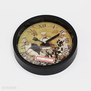 Home Decoration Printed Round Plastic Wall Clock Wholesale