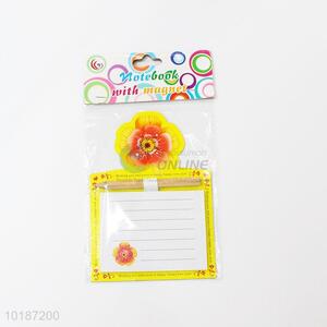 Cheap wholesale flower fridge magnet notepad with pen