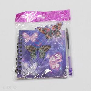 Factory Price Eco-friendly Butterfly Pattern Notebook with Pen