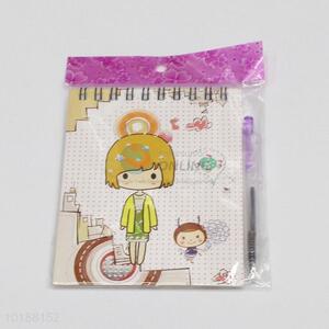 Lovely Girl Notebook Stationery Office Supply with Pen