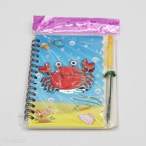 Crab Pattern Notebook with Pen School Student Stationery