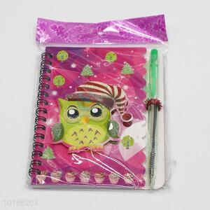 Wholesale Christmas Owl Notebook with Pen School Stationery