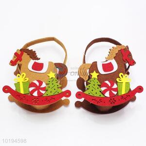 Promotional Gift Horse Shaped Christmas Decorative Felt Bags for Kids