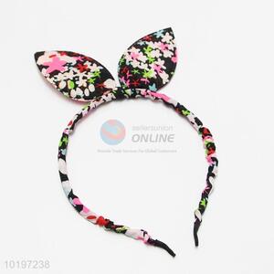 Vintage Flower Pattern Rabbit Ear Hair Band