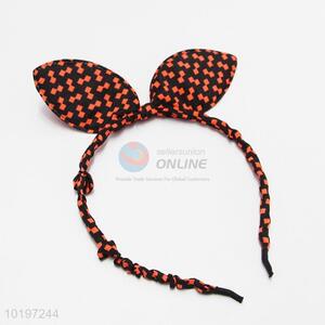 High Quality Grid Pattern Faahion Rabbit Ear Women Hair Band