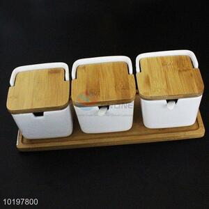 Hot sale 3 pieces ceramic pot/seasoning cup set