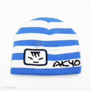 Popular stripe pattern knitted hat for kids