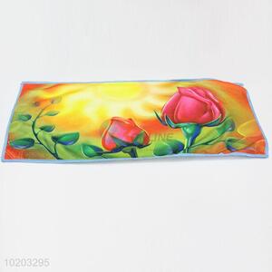 Hot sale rose printed microfiber cleaning towel