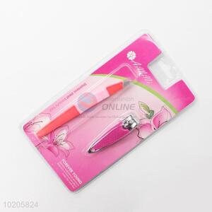 Serviceable 2pcs Stainless Steel Nail Clipper/Eyebrow Tweezers Beauty Tool Set