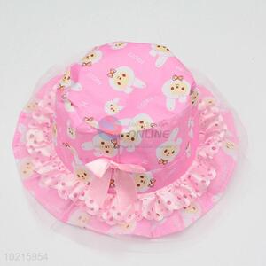 Factory Direct Supply Pink Lace Side Cartoon Rabbit Pattern Sun Hat