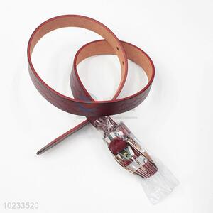 Wine Red Fashion PU Leather Belt for Women