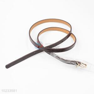 Coffee Leather Thin Belt Women Fashion Accessories