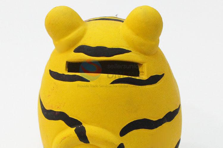 Cute cheap yellow tiger shape money box