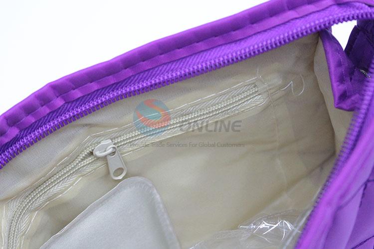 Purple Color Nylon Makeup Bag Travel Cosmetic Bag