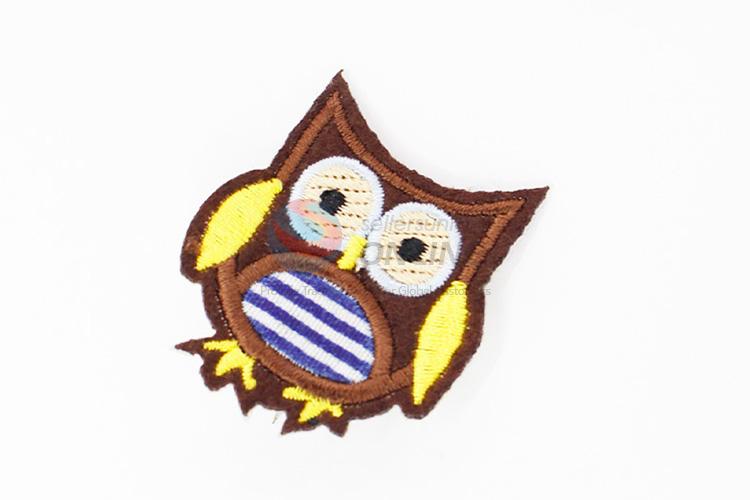 Cute owl shape shape embroidery badge brooch