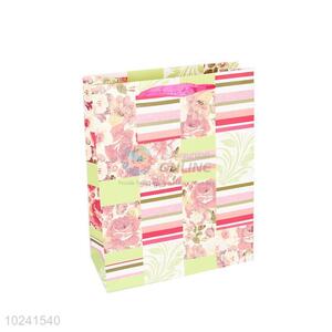 Promotional Flower Pattern Gilding Gift Bag/Paper Packing Bag for Sale