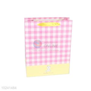 Pink Gift Bag/Paper Packing Bag with Yellow Ribbon Handle