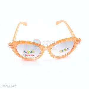 Unique Design Orange Sunglasses For Children With Flower Decoration