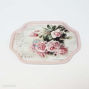 Hot selling cheap price flower printing metal food salver