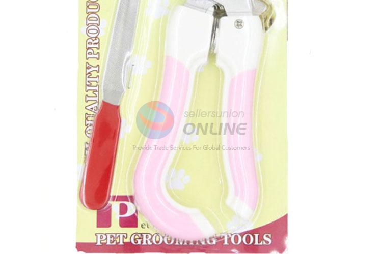 Lovely Pink Color Pet Nail Care Set Nail Clippers Nail File