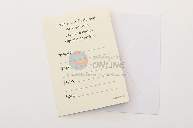 New Arrival Flower Pattern Wedding Cards/Best Wishes Card