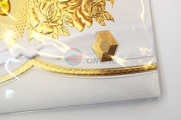 Top Seller Golden Flower Pattern Paper Greeting Card/Wishes Gift Card