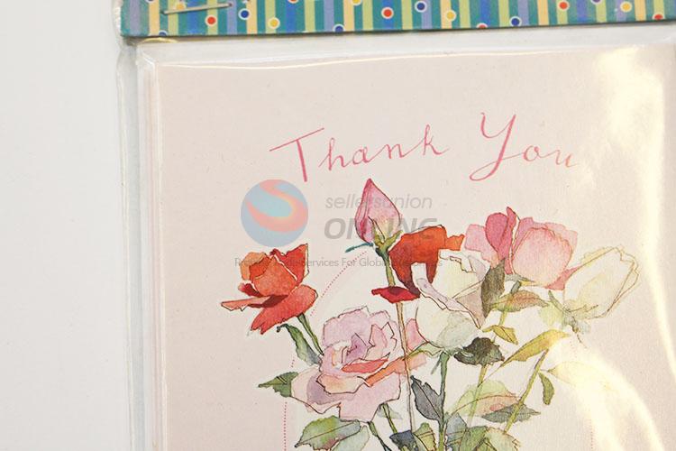 China Factory Price Red Rose Pattern Greeting Card Creative Wishes Card/Birthday Greeting Card