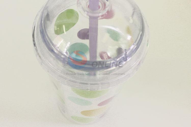 Fashion Style Plastic Colorful Bubbles Cup with Straw Creative Personalized Coffee Milk Tea Cup Potable Cup