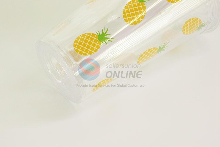 Plastic Cup with Straw High Temperature Cup Water Plastic Transparent Portable Pineapple Cream Drinking Bottle