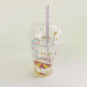 Cheap Price Plastic Cup with Straw Creative Personalized Coffee Milk Tea Cup Potable Cup