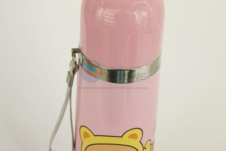 Top Quality Pink Color Cartoon Cat Pattern 201 Stainless Steel Vacuum Cup Portable Water Bottles