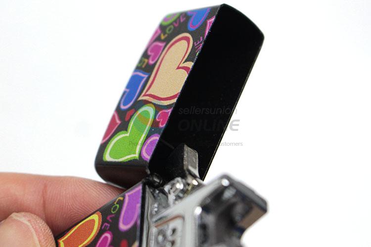 Cute Colorful Hearts Printed Stainless Iron Lighters for Sale