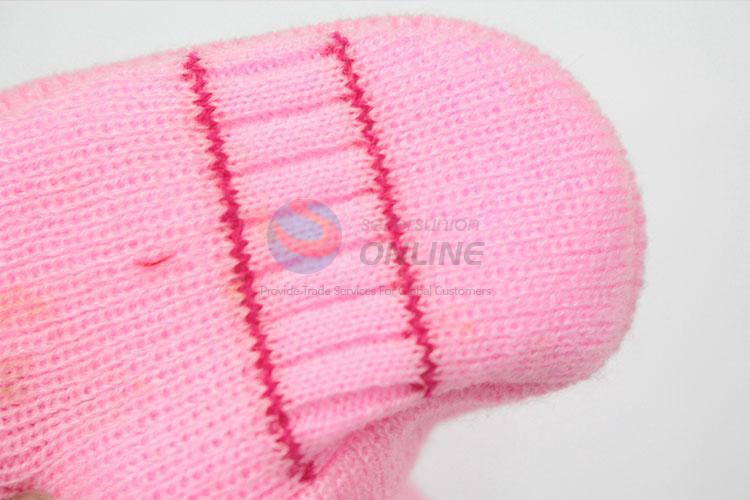 superfine pink bear baby shoes