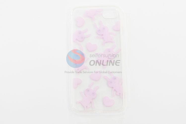 Pink Color Cartoon Rabbit Pattern Silicone Mobile Phone Shell for iphone